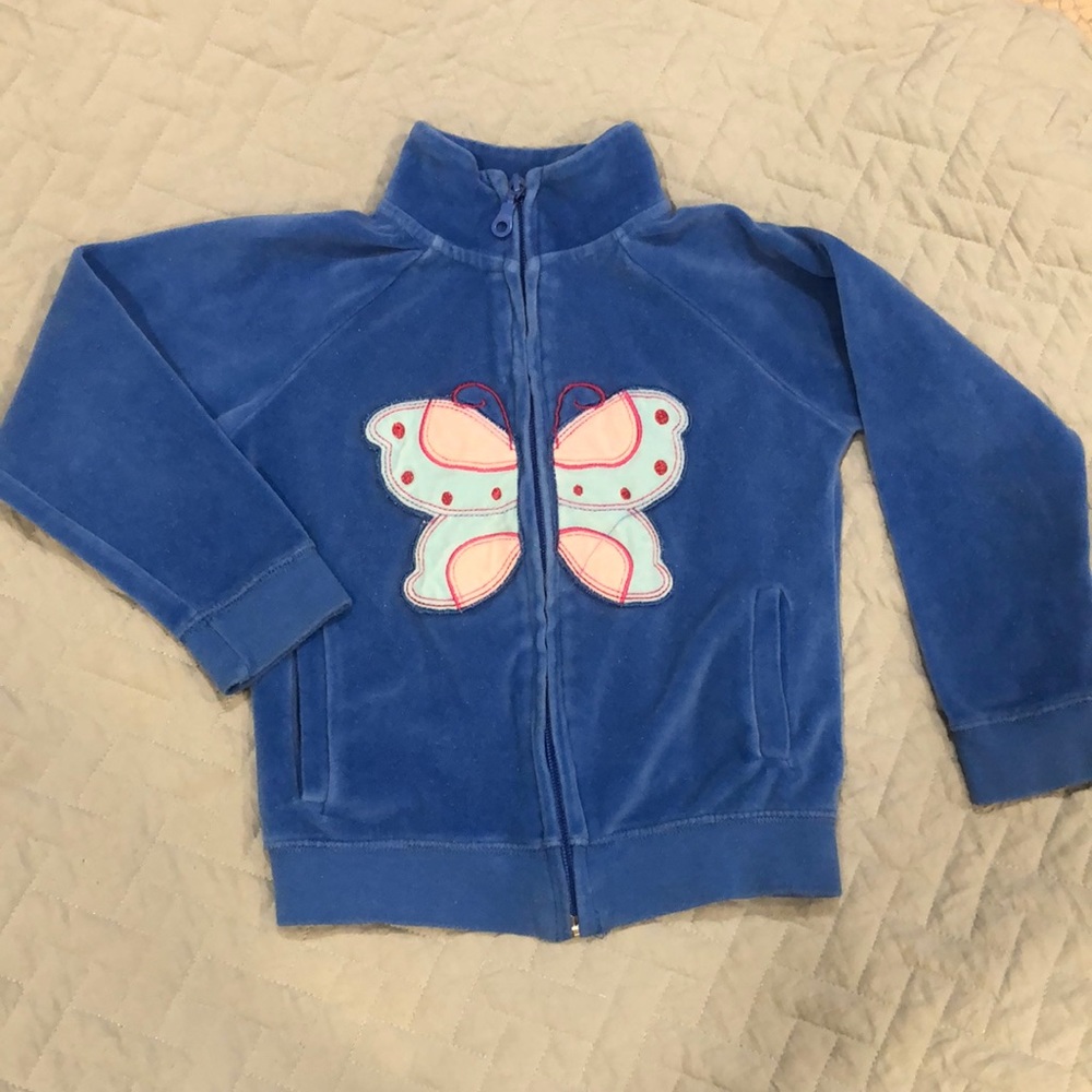 Old School Velour Zip-Up, girls small 4/5